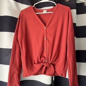 red long sleeve sweater